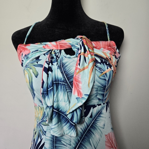 Venus Tropical Palm Tree Monstera Leaf Sun Dress XS - Picture 3 of 9